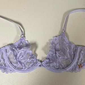 Savage X Fenty Demi Unlined Lace Lavender Bra